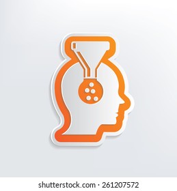 Brain filter design on white background,clean vector