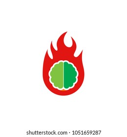 Brain Fire Logo Icon Design