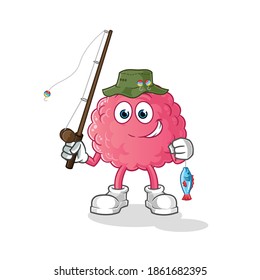 brain fisherman illustration. character vector