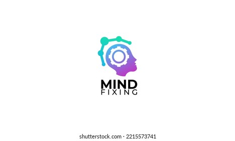 
Brain fixing Mind Data Logo Design Template
