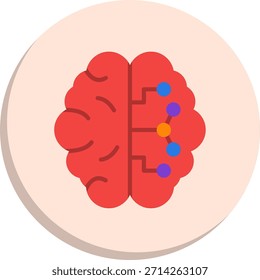 Ícone de Estilo de Círculo Plano Cerebral