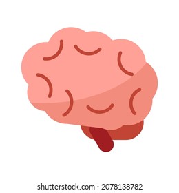 brain flat clipart vector illustration