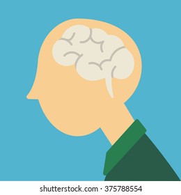 brain in flat design
