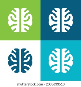 Plano de cerebro cuatro colores conjunto de iconos mínimo