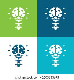 Brain Flat Four Color Minimal Icon Set