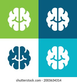 Brain Flat four color minimal icon set