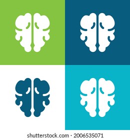 Brain Flat four color minimal icon set