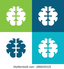 Plano de cerebro cuatro colores conjunto de iconos mínimo
