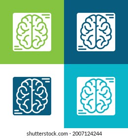 Plano de cerebro cuatro colores conjunto de iconos mínimo