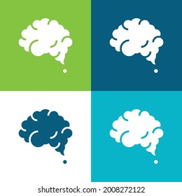 Brain Flat four color minimal icon set