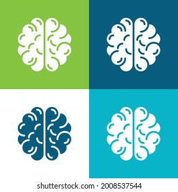 Brain Flat vier Farbe minimale Icon Set