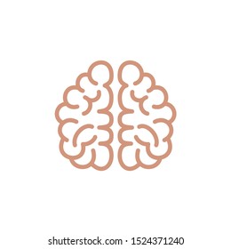 Brain flat icon design vector. Simple linear brain illustration