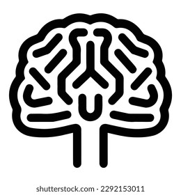 Brain Flat Icon Isolated On White Background
