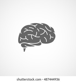 Brain Flat Icon On White Background