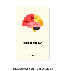 Brain flat icon. Pituitary gland, hemisphere, cerebellum isolated sign. Brainwork, new idea, anatomy concept. Vector illustration symbol elements for web design