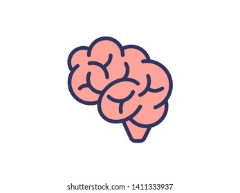 Brain flat icon vector logo