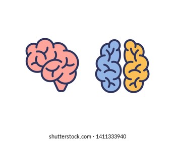 Brain flat icon vector logo