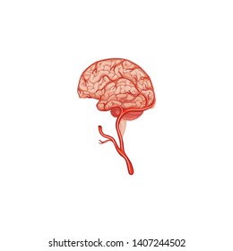 Brain flat icon. You can be used brain icon for several purposes like: websites, UI, UX, print templates, promotional materials, info-graphics, web and mobile phone apps.