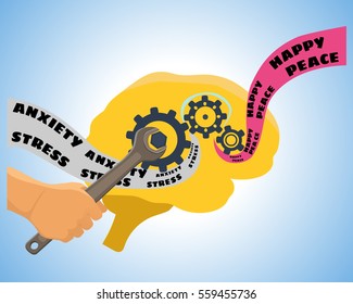 Brain flat vector illustration. Infographic brain.