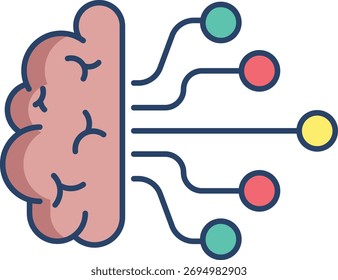 design de ícone de cor linear do fluxo cerebral