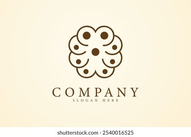 Brain Flower logo vector design template