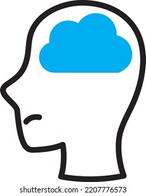 Brain Fog Icon Concept Vector Image.