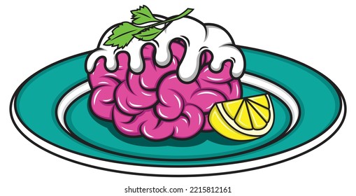 Brain Food With Fire Illustration