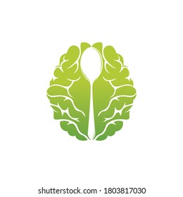 Brain Food vector logo design. Thing Food logo design template.
