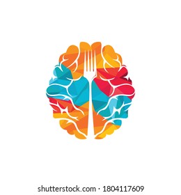 Brain Food vector logo design. Thing Food logo design template.