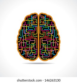 Brain forming of colorful arrows