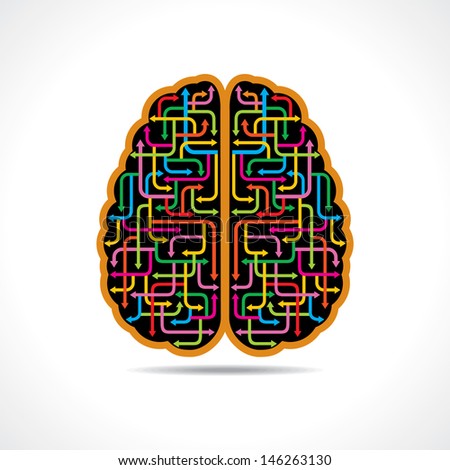 Brain forming of colorful arrows
