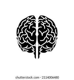 Brain front view illustration vector isolated