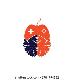 Brain game logo vector. Brain and game logo design