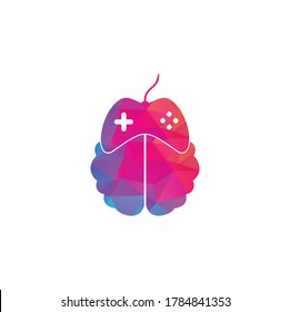 Brain game logo vector. Brain and game logo design