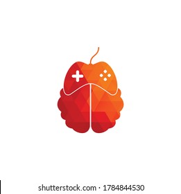 Brain game logo vector. Brain and game logo design