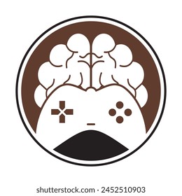 Brain game logo vector illustration. Mind game logo design icon.