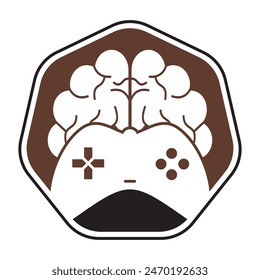 Brain game logo vector illustration. Mind game logo design icon.