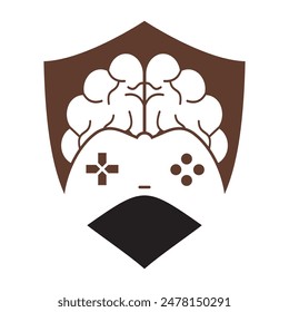 Brain game logo vector illustration. Mind game logo design icon.