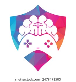 Brain game logo vector illustration. Mind game logo design icon.