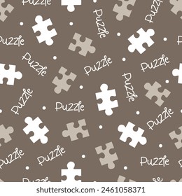 Brain Game Puzzle Piece Scatter Vector Pattern can be use for background and apparel design