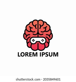 Brain gaming logo template design vector illustration