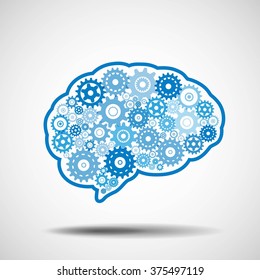 Engranaje cerebral. concepto de inteligencia artificial ai.