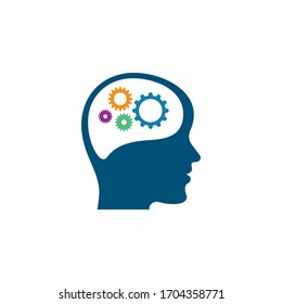 brain gear  head vector illustration design template