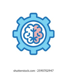 Brain Gear Icon for Cognitive Development