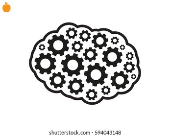 brain, gear, icon, vector illustration eps10