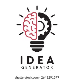 Brain gear idea generator silhouette