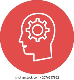 icono del vector aislado del engranaje cerebral que puede modificar o editar fácilmente

