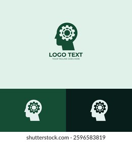 Brain gear Logo design template