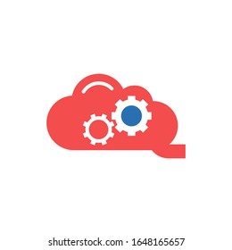 Brain gear logo template vector icon design