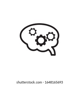 Brain gear logo template vector icon design